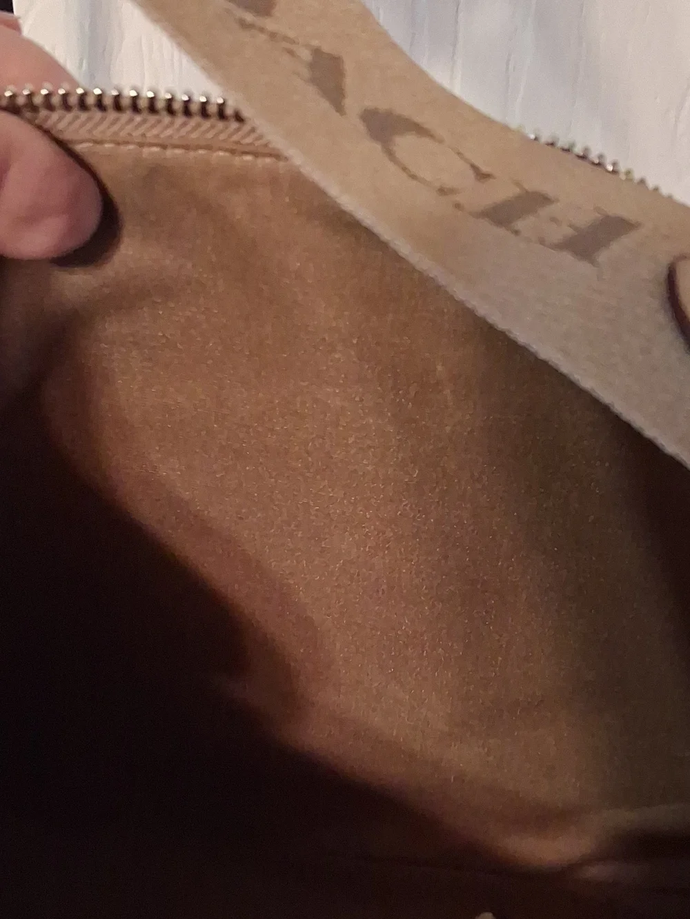 Coach Signature Ellie File Canvas and Leather Shoulder Bag in Khaki - Picture 12 of 14